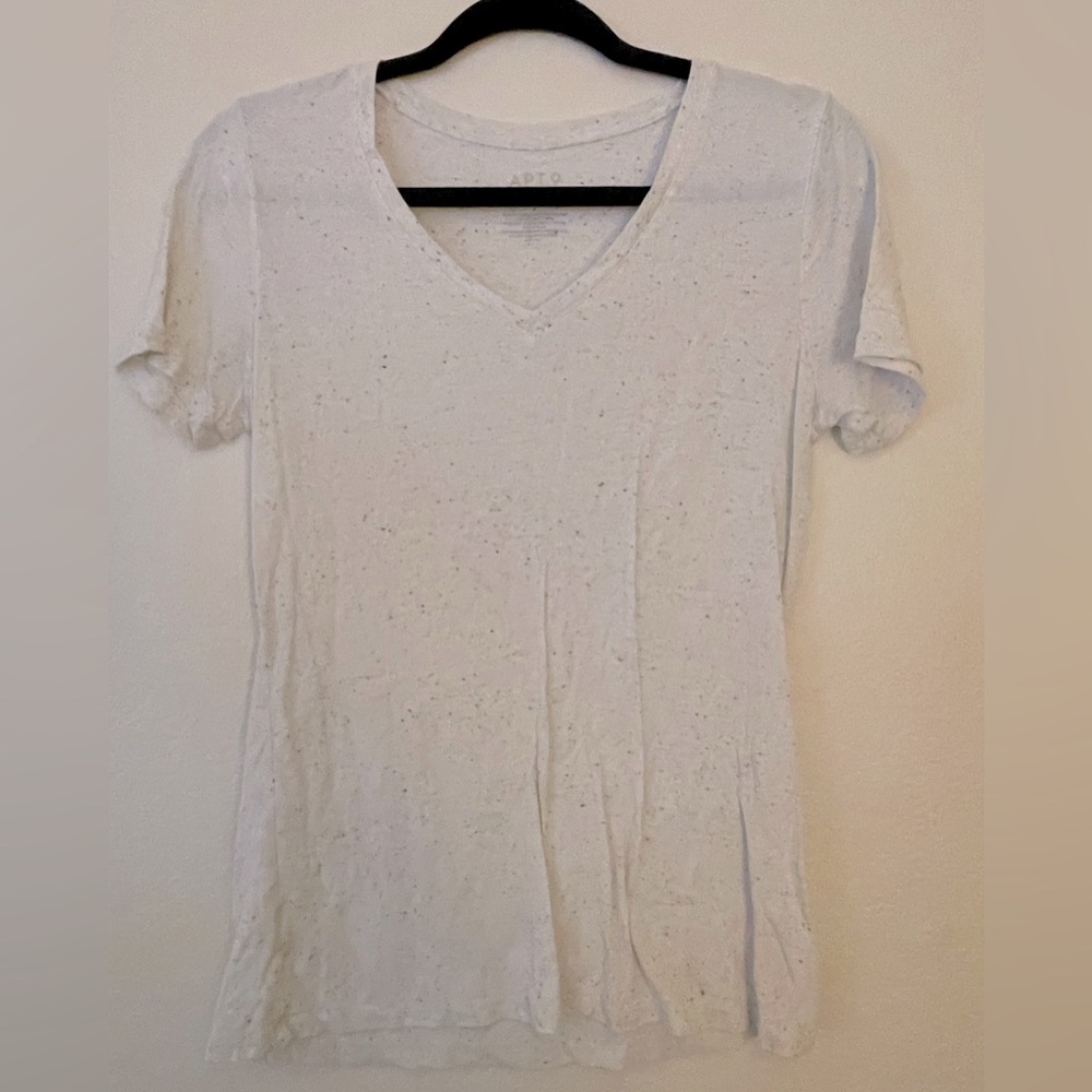 White V-Neck Women's Top